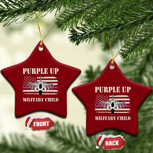 Purple Up For Military Kids Ceramic Ornament Month of Military Child Kids Air Force US Flag TS02 Print Your Wear