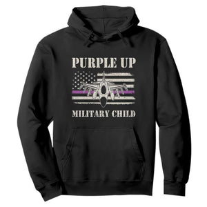 Purple Up For Military Kids Hoodie Month of Military Child Kids Air Force US Flag TS02 Black Print Your Wear
