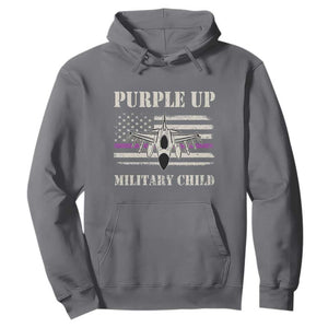Purple Up For Military Kids Hoodie Month of Military Child Kids Air Force US Flag TS02 Charcoal Print Your Wear