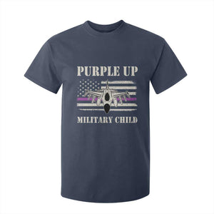 Purple Up For Military Kids T Shirt For Kid Month of Military Child Kids Air Force US Flag TS02 Navy Print Your Wear