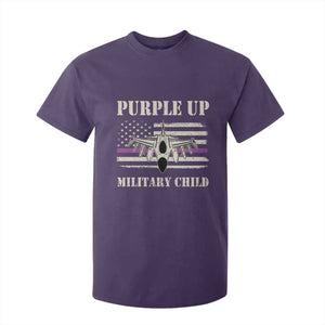 Purple Up For Military Kids T Shirt For Kid Month of Military Child Kids Air Force US Flag TS02 Purple Print Your Wear