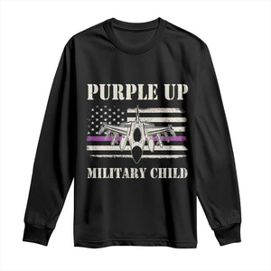Purple Up For Military Kids Long Sleeve Shirt Month of Military Child Kids Air Force US Flag TS02 Black Print Your Wear