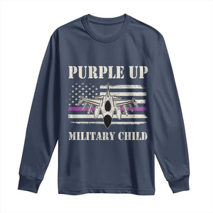 Purple Up For Military Kids Long Sleeve Shirt Month of Military Child Kids Air Force US Flag TS02 Navy Print Your Wear