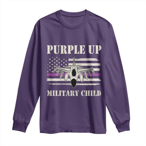 Purple Up For Military Kids Long Sleeve Shirt Month of Military Child Kids Air Force US Flag TS02 Purple Print Your Wear