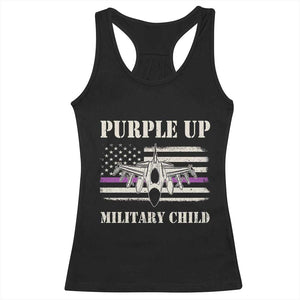 Purple Up For Military Kids Racerback Tank Top Month of Military Child Kids Air Force US Flag TS02 Black Print Your Wear