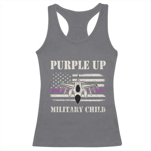 Purple Up For Military Kids Racerback Tank Top Month of Military Child Kids Air Force US Flag TS02 Charcoal Print Your Wear