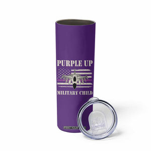 Purple Up For Military Kids Skinny Tumbler Month of Military Child Kids Air Force US Flag TS02 Print Your Wear