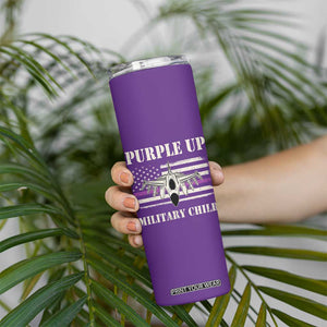 Purple Up For Military Kids Skinny Tumbler Month of Military Child Kids Air Force US Flag TS02 Print Your Wear
