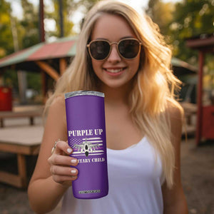 Purple Up For Military Kids Skinny Tumbler Month of Military Child Kids Air Force US Flag TS02 Print Your Wear