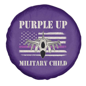 Purple Up For Military Kids Spare Tire Cover Month of Military Child Kids Air Force US Flag TS02 Print Your Wear