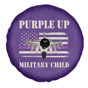 Purple Up For Military Kids Spare Tire Cover Month of Military Child Kids Air Force US Flag TS02 Print Your Wear