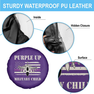 Purple Up For Military Kids Spare Tire Cover Month of Military Child Kids Air Force US Flag TS02 Print Your Wear
