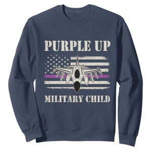 Purple Up For Military Kids Sweatshirt Month of Military Child Kids Air Force US Flag TS02 Navy Print Your Wear