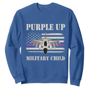 Purple Up For Military Kids Sweatshirt Month of Military Child Kids Air Force US Flag TS02 Royal Blue Print Your Wear