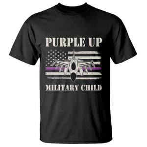 Purple Up For Military Kids T Shirt Month of Military Child Kids Air Force US Flag TS02 Black Print Your Wear