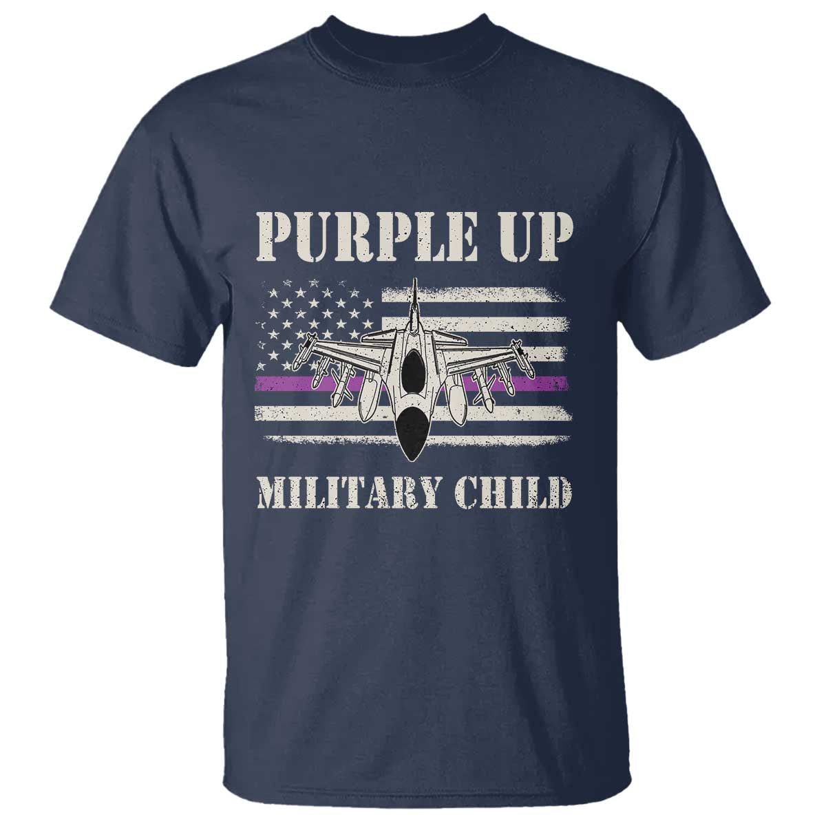 Purple Up For Military Kids T Shirt Month of Military Child Kids Air Force US Flag TS02 Navy Print Your Wear