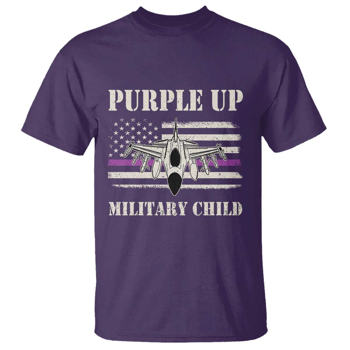 Purple Up For Military Kids T Shirt Month of Military Child Kids Air Force US Flag TS02 Purple Print Your Wear
