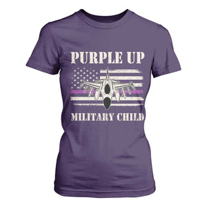 Purple Up For Military Kids T Shirt For Women Month of Military Child Kids Air Force US Flag TS02 Purple Print Your Wear