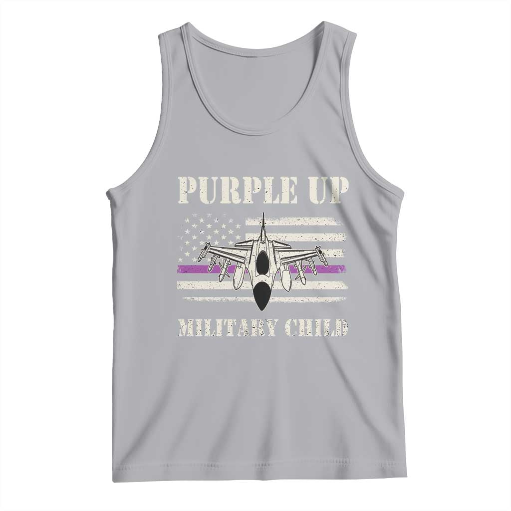 Purple Up For Military Kids Tank Top Month of Military Child Kids Air Force US Flag TS02 Athletic Heather Print Your Wear
