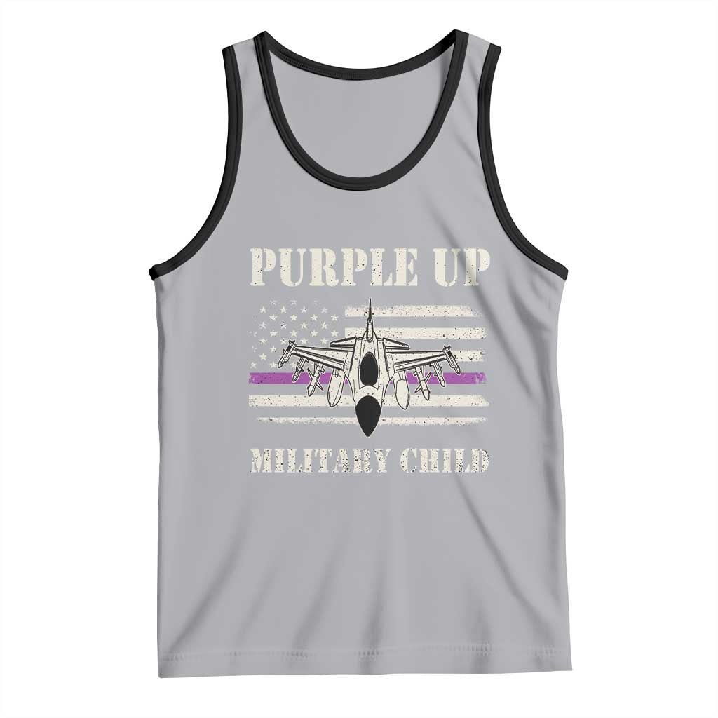 Purple Up For Military Kids Tank Top Month of Military Child Kids Air Force US Flag TS02 Athletic Heather Black Print Your Wear