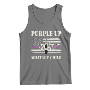 Purple Up For Military Kids Tank Top Month of Military Child Kids Air Force US Flag TS02 Black Heather Print Your Wear