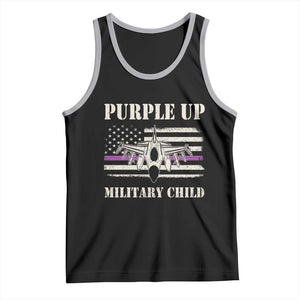 Purple Up For Military Kids Tank Top Month of Military Child Kids Air Force US Flag TS02 Black Athletic Heather Print Your Wear