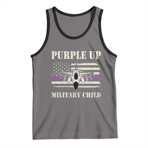 Purple Up For Military Kids Tank Top Month of Military Child Kids Air Force US Flag TS02 Deep Heather Black Print Your Wear