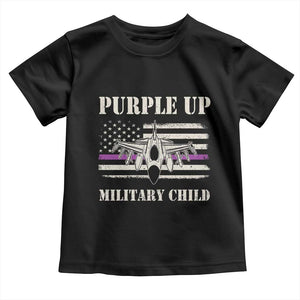 Purple Up For Military Kids Toddler T Shirt Month of Military Child Kids Air Force US Flag TS02 Black Print Your Wear