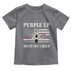 Purple Up For Military Kids Toddler T Shirt Month of Military Child Kids Air Force US Flag TS02 Charcoal Print Your Wear
