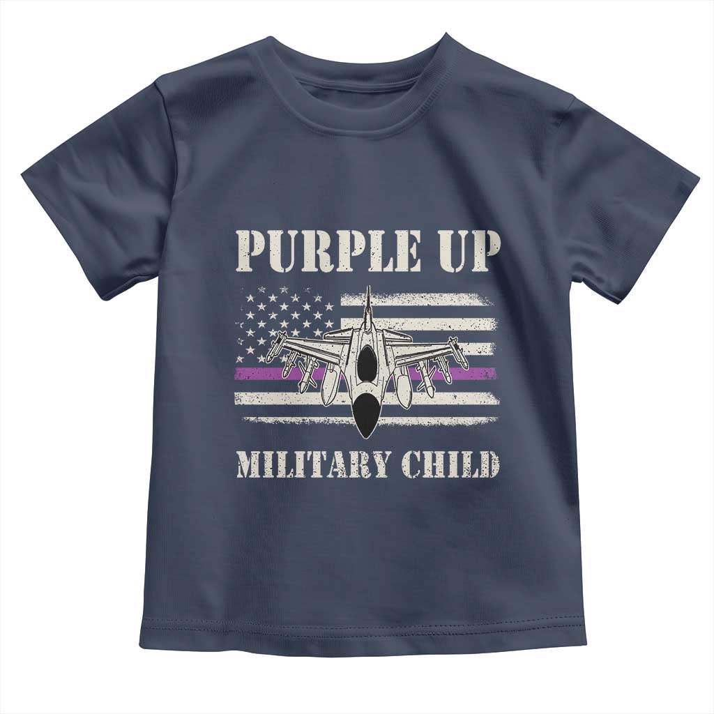 Purple Up For Military Kids Toddler T Shirt Month of Military Child Kids Air Force US Flag TS02 Navy Print Your Wear
