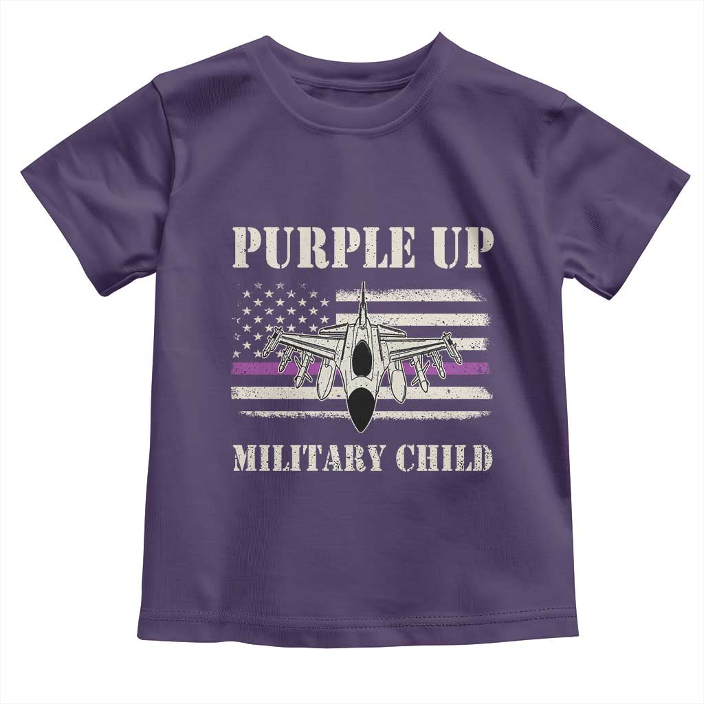 Purple Up For Military Kids Toddler T Shirt Month of Military Child Kids Air Force US Flag TS02 Purple Print Your Wear
