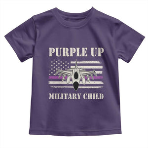 Purple Up For Military Kids Toddler T Shirt Month of Military Child Kids Air Force US Flag TS02 Purple Print Your Wear