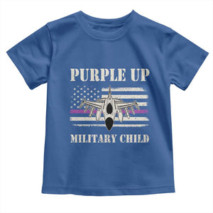Purple Up For Military Kids Toddler T Shirt Month of Military Child Kids Air Force US Flag TS02 Royal Blue Print Your Wear