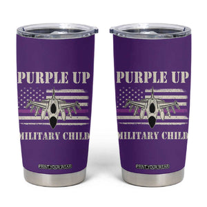 Purple Up For Military Kids Tumbler Cup Month of Military Child Kids Air Force US Flag TS02 Purple Print Your Wear