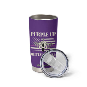 Purple Up For Military Kids Tumbler Cup Month of Military Child Kids Air Force US Flag TS02 Print Your Wear