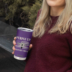 Purple Up For Military Kids Tumbler Cup Month of Military Child Kids Air Force US Flag TS02 Print Your Wear