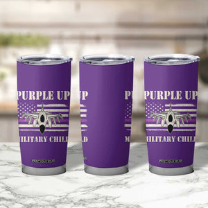 Purple Up For Military Kids Tumbler Cup Month of Military Child Kids Air Force US Flag TS02 Print Your Wear