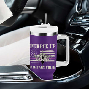 Purple Up For Military Kids Tumbler With Handle Month of Military Child Kids Air Force US Flag TS02 Print Your Wear