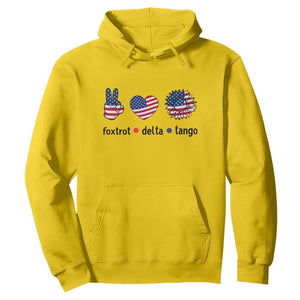 Funny Foxtrots Delta Tangos Hoodie American Flag Peace Sign Heart Sunflower TS02 Daisy Print Your Wear