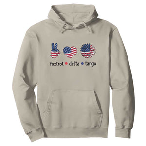 Funny Foxtrots Delta Tangos Hoodie American Flag Peace Sign Heart Sunflower TS02 Sand Print Your Wear