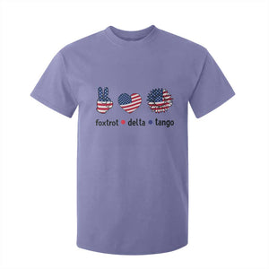Funny Foxtrots Delta Tangos T Shirt For Kid American Flag Peace Sign Heart Sunflower TS02 Violet Print Your Wear