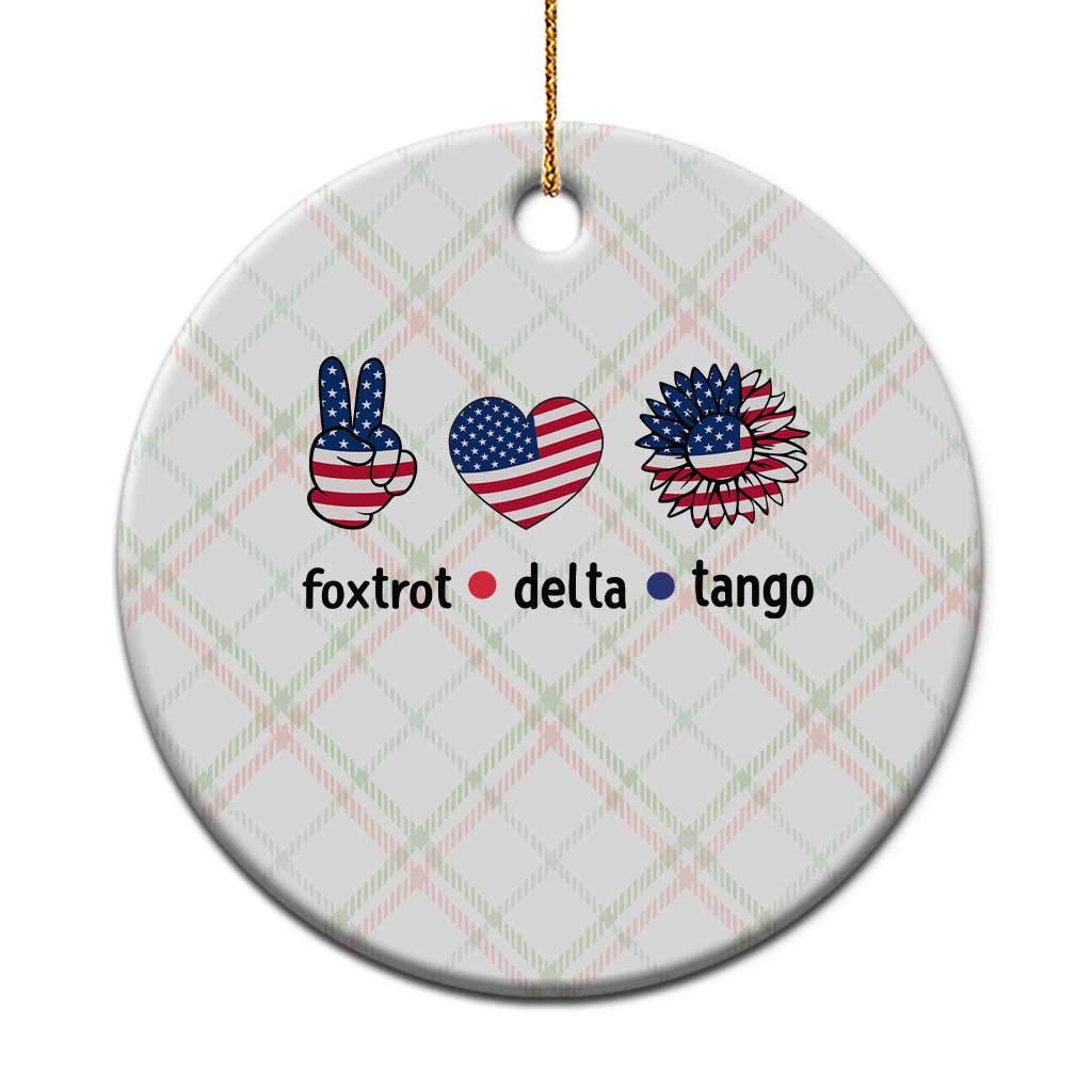 Funny Foxtrots Delta Tangos Ceramic Ornament American Flag Peace Sign Heart Sunflower TS02 1pc Christmas Plaid Print Your Wear