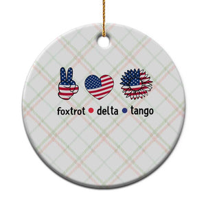 Funny Foxtrots Delta Tangos Ceramic Ornament American Flag Peace Sign Heart Sunflower TS02 1pc Christmas Plaid Print Your Wear