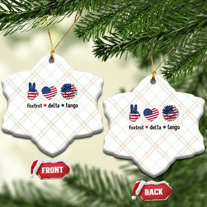 Funny Foxtrots Delta Tangos Ceramic Ornament American Flag Peace Sign Heart Sunflower TS02 Print Your Wear