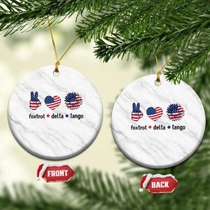 Funny Foxtrots Delta Tangos Ceramic Ornament American Flag Peace Sign Heart Sunflower TS02 1pc White Marble Print Your Wear