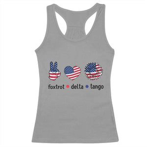 Funny Foxtrots Delta Tangos Racerback Tank Top American Flag Peace Sign Heart Sunflower TS02 Sport Gray Print Your Wear