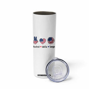 Funny Foxtrots Delta Tangos Skinny Tumbler American Flag Peace Sign Heart Sunflower TS02 Print Your Wear