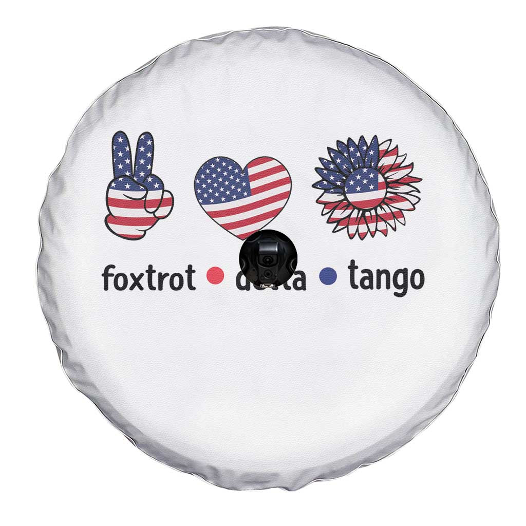 Funny Foxtrots Delta Tangos Spare Tire Cover American Flag Peace Sign Heart Sunflower TS02 Print Your Wear