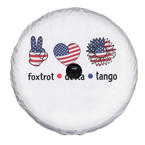 Funny Foxtrots Delta Tangos Spare Tire Cover American Flag Peace Sign Heart Sunflower TS02 Print Your Wear