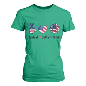Funny Foxtrots Delta Tangos T Shirt For Women American Flag Peace Sign Heart Sunflower TS02 Irish Green Print Your Wear
